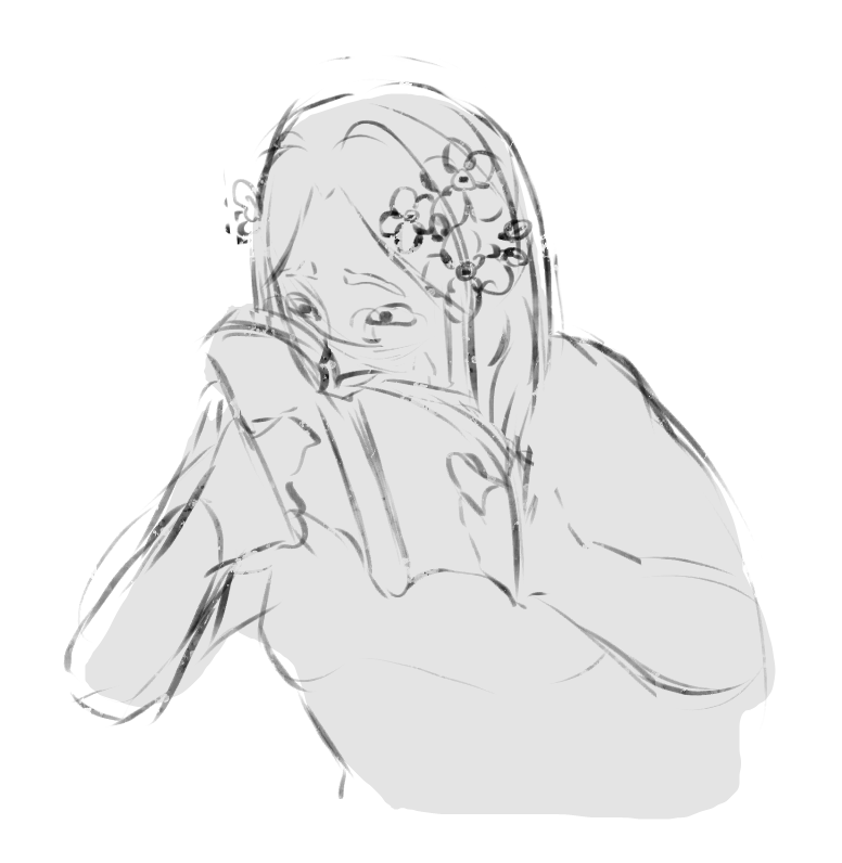 i tried to make something but 

it looks like she's sniffing the book 