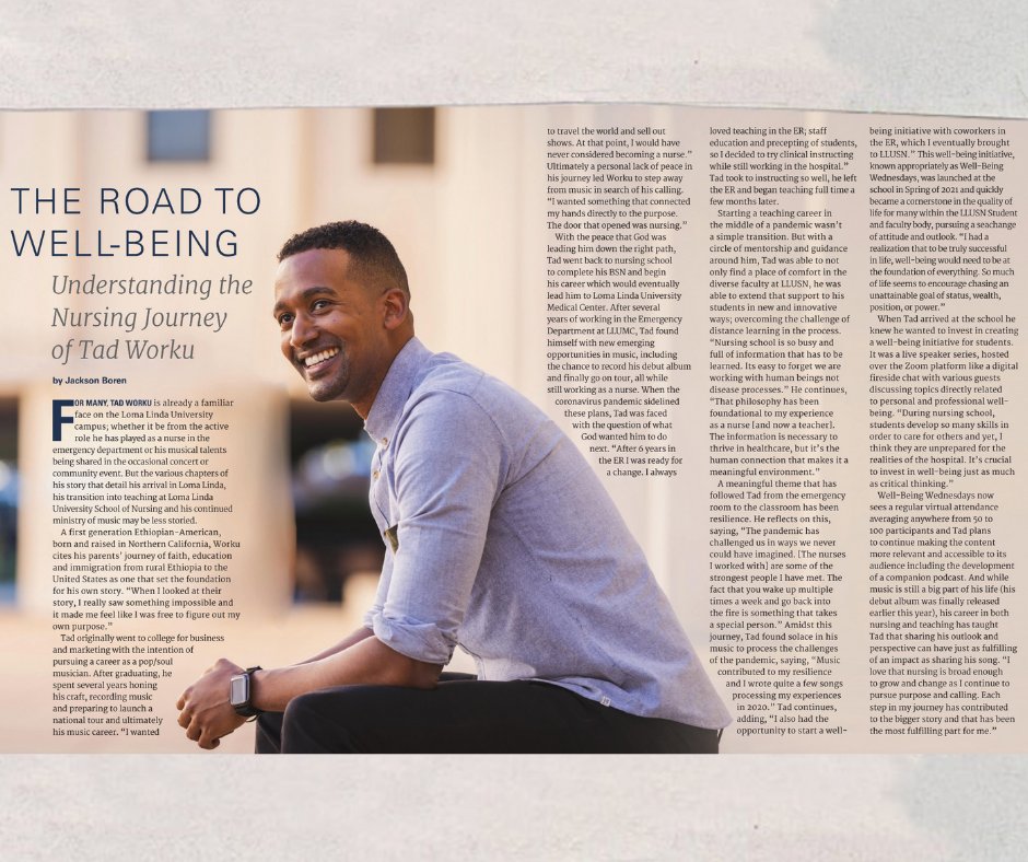 Check out this feature in Nurse Magazine written by Jackson Boren! I was excited to share a bit about my journey and about the passion I've developed for well-being. 

nursing.llu.edu/about/loma-lin…

#nurse #wellbeing #health #healthcare