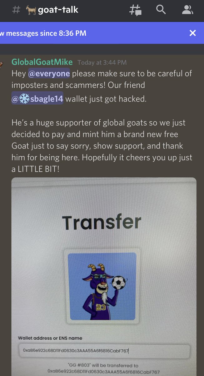 Much love for <a href="/MikeSullivan/">Mike Sullivan</a> at @GlobalGoatsNFT. This #NFTCommmunity is strong because of the admins/devs backing it up. Which project owner gives up a free #NFTs when they don’t have to?