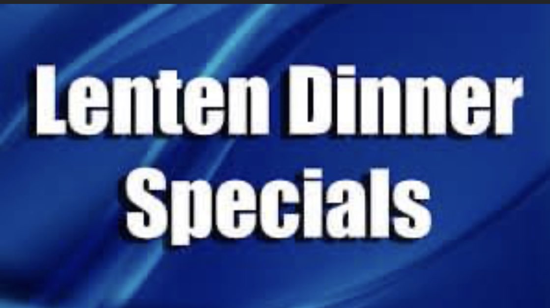 Friday Lenten Specials: Walleye Dinner $12 or our Jumbo Shrimp Dinner $11. Both served with 2 sides. We also have: Fish Sandwich Basket, Fish or Shrimp Tacos, Seafood Appetizer: Jumbo Shrimp, Corkscrew Shrimp, and Fried Clams, & Cheese Pizza. Call 697-2240 for carry out. https://t.co/ErMbWuttm2