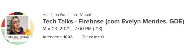 GDSC_Uninter's tweet photo. Our #firebase event is starting in one hour. @evlymn and we've got an impressive number of 1003 attendees registered for this event! @googledevs , @googlestudents  and @googledevbr would it be a record for a GDSC event? 😯 #DeveloperStudentClubs https://t.co/83LFaTOAsf