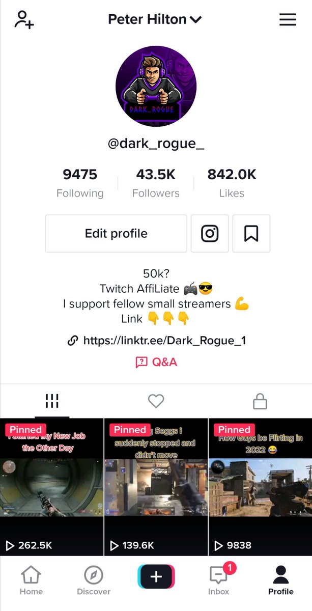 DarkRogue15's tweet photo. Yo Fam ❤️🎮 Go check out my #TikTok acoount. Have a few clips going #viral #CallofDutyWarzone #Warzone #funny #TikTokviral https://t.co/f9HbFfK6Cr