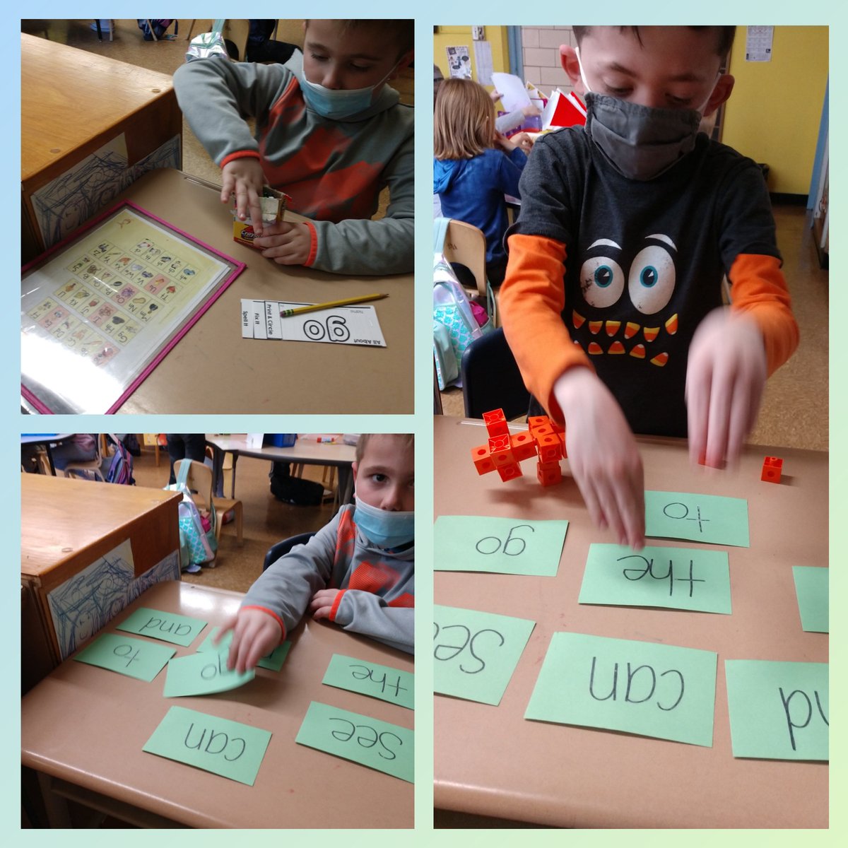 Sight word practice with my Kindergarten friends today 👏📚✏️ @NutSwampTigers