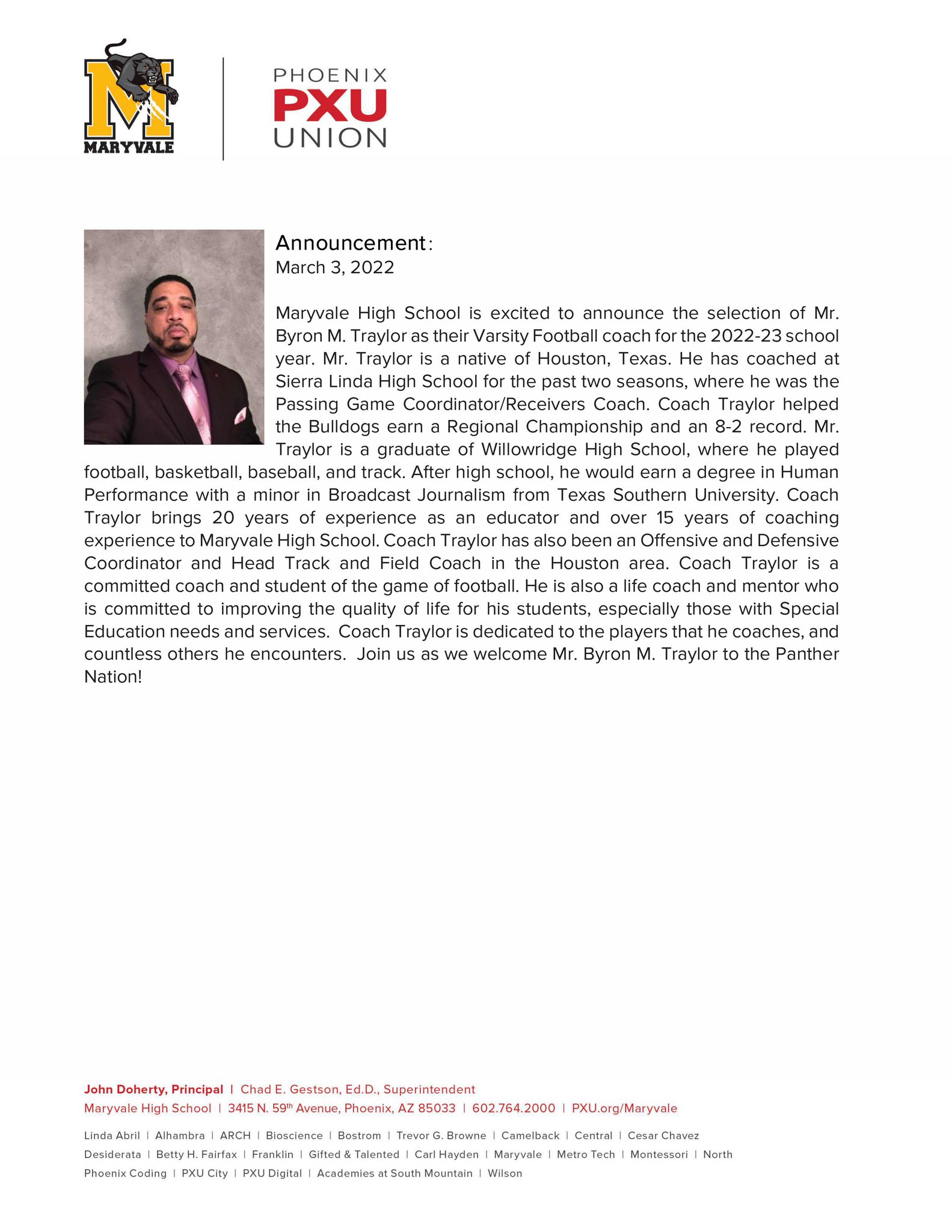 Maryvale High School on Twitter "Introducing our new Panther Head