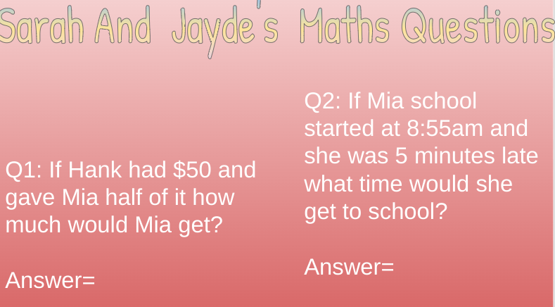 HackingCaro's tweet photo. These are  maths questions based on The Front Desk
J.C &amp; S.A. https://t.co/gdkPFTewpW
