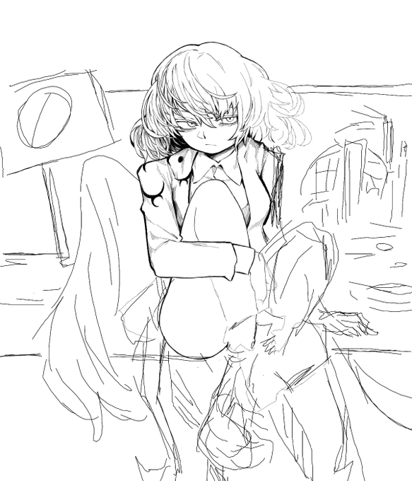 没ラフを試しに描いてたらいつの間にかのめり込んでた 