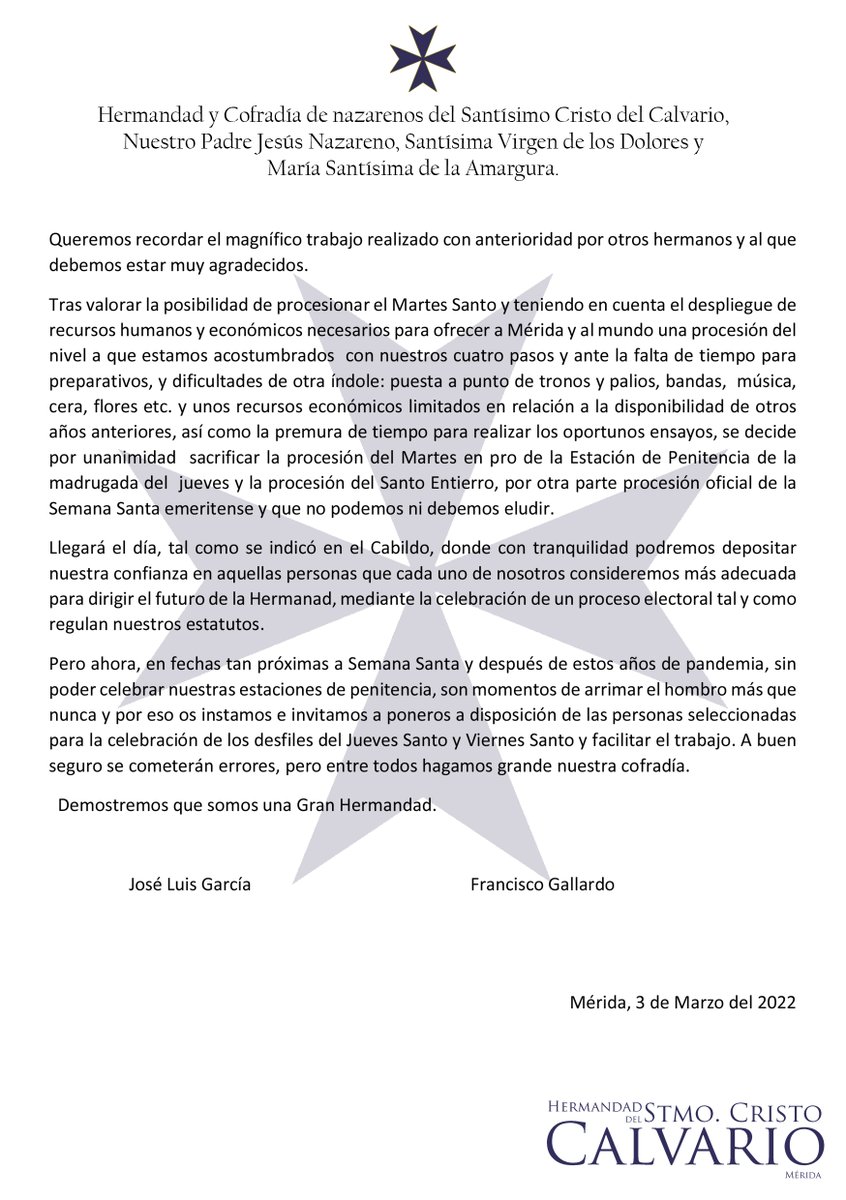 Hermandad del Calvario -Oficial- tweet media