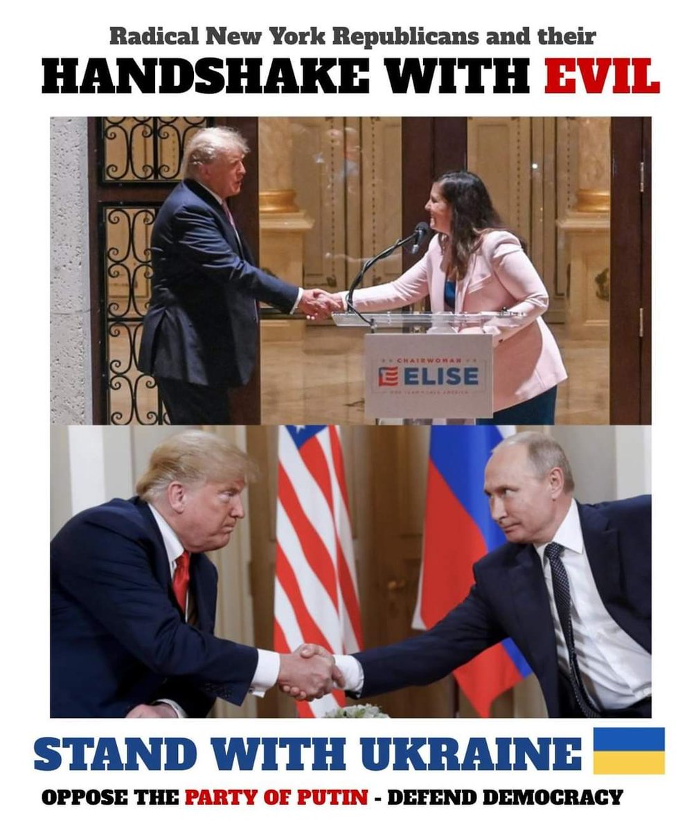 NoSurrenderNY's tweet photo. The handshake with evil. #NoSurrenderNY
#StandWithUkraine️ 🇺🇦 https://t.co/piiuSqE7nv