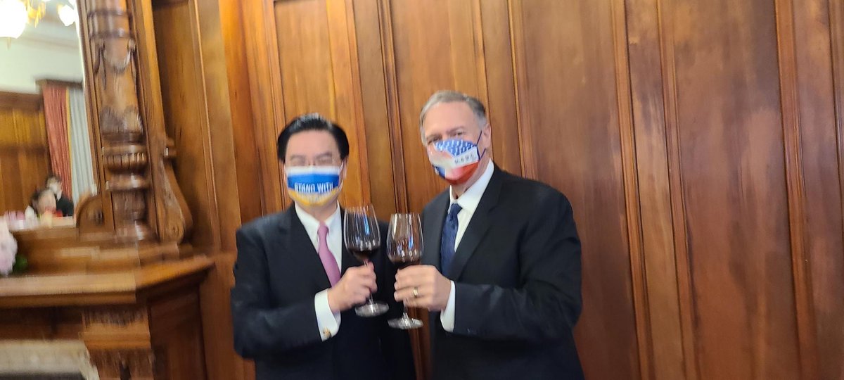 It is not provocative to demand freedom. Susan and I are grateful for the opportunity to visit with Taiwan’s foreign minister Joseph Wu - and enjoy some CCP-sanctioned Australian wine.