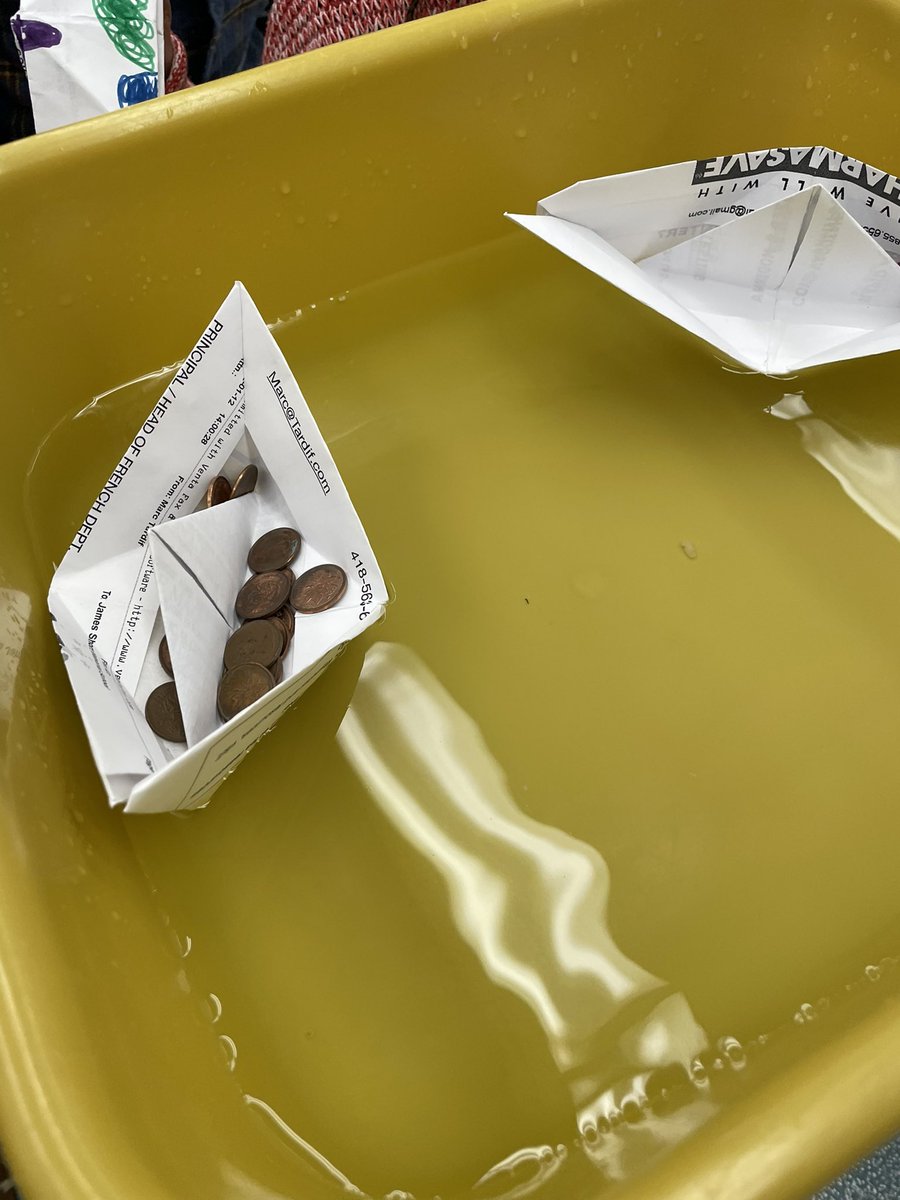 JSMelementary's tweet photo. Paper origami boats…will they sink or float? https://t.co/3bz7ReVcH5