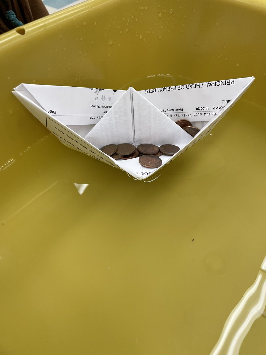 JSMelementary's tweet photo. Paper origami boats…will they sink or float? https://t.co/3bz7ReVcH5