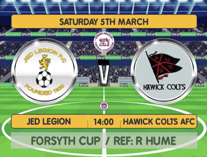 Saturdays Fixture 

Bar Open 🍻🍻