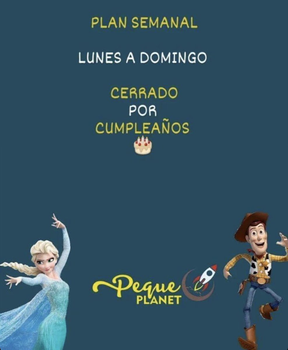 radiogolex's tweet photo. 😇 🙏 En Peque Planet tenemos toda la semana cubierta por Cumpleaños 🎂 

😜 Ya sabéis que somos especialistas en CUMPLES… así que os sugerimos reservar fecha 🗓 con tiempo para el cumple de vuestro peque 👶🏼 

📲 685 216 853

@PEQUEPLANET12 https://t.co/ItnVhCPgz0