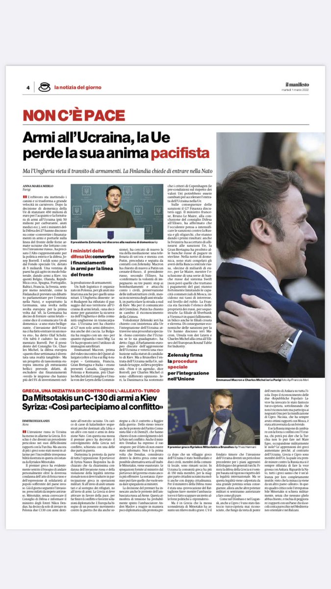 asiadl007's tweet photo. l’Europa ad oggi aiuta l’Ucraina con i nostri fondi, per armi, credo sia la cosa migliore invece di far parte della NATO e UE perché hanno rifiutato. Ma ogni nostro piccolo gesto c’è ovunque.🇮🇹🇺🇦 #Guerra #2OTTLiside @ElioMichelotti @LisideTaranto https://t.co/AZx44tFnoJ