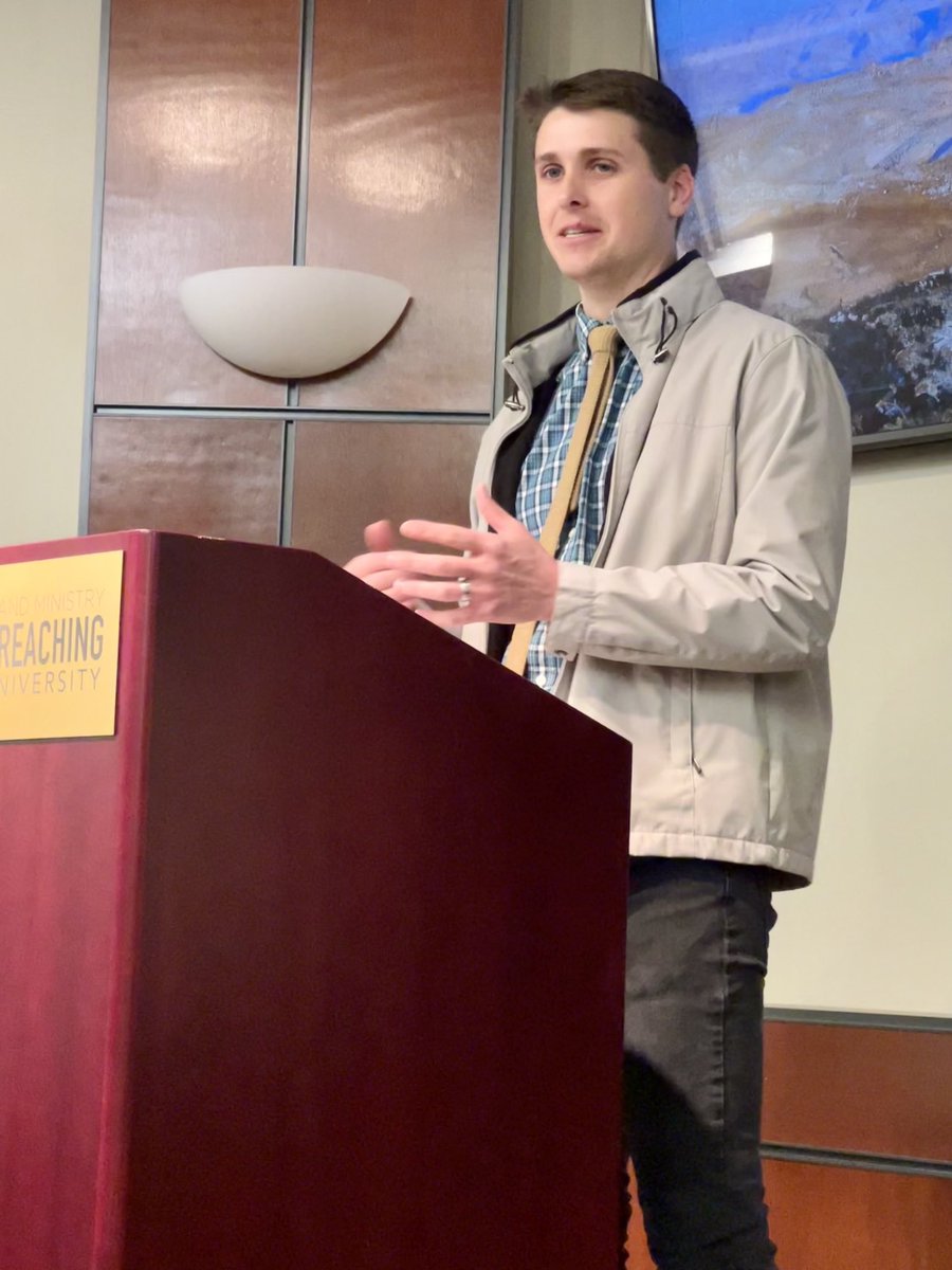 Alum Matt Love spoke this morning ⁦<a href="/HU_COBAM/">HU Bible & Ministry</a>⁩ senior Bible major’s chapel about Preaching the Prophets. Challenging and helpful!