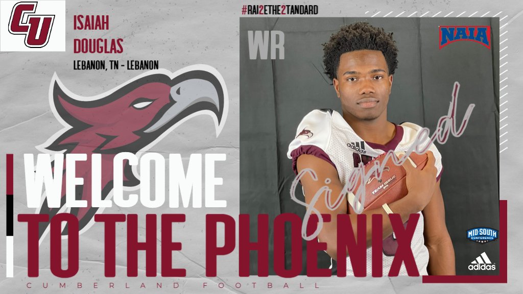 We want to welcome <a href="/isaiahdouglas20/">Isaiah Douglas</a>
  to <a href="/CumberlandU/">Cumberland University</a> and Phoenix Football! #RAI2Ethe2TANDARD #ATTACK #GATA