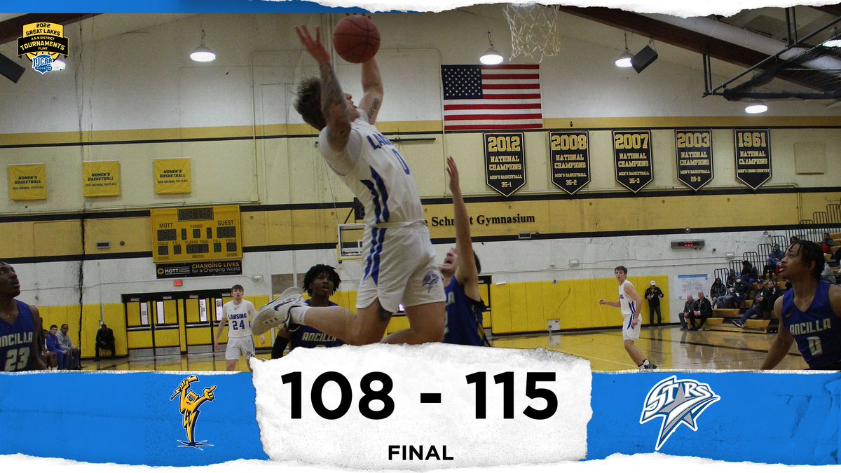 NJCAA GREAT LAKES DISTRICT A MEN'S BASKETBALL SEMI-FINAL: Lansing CC 115, Ancilla College 108 FINAL