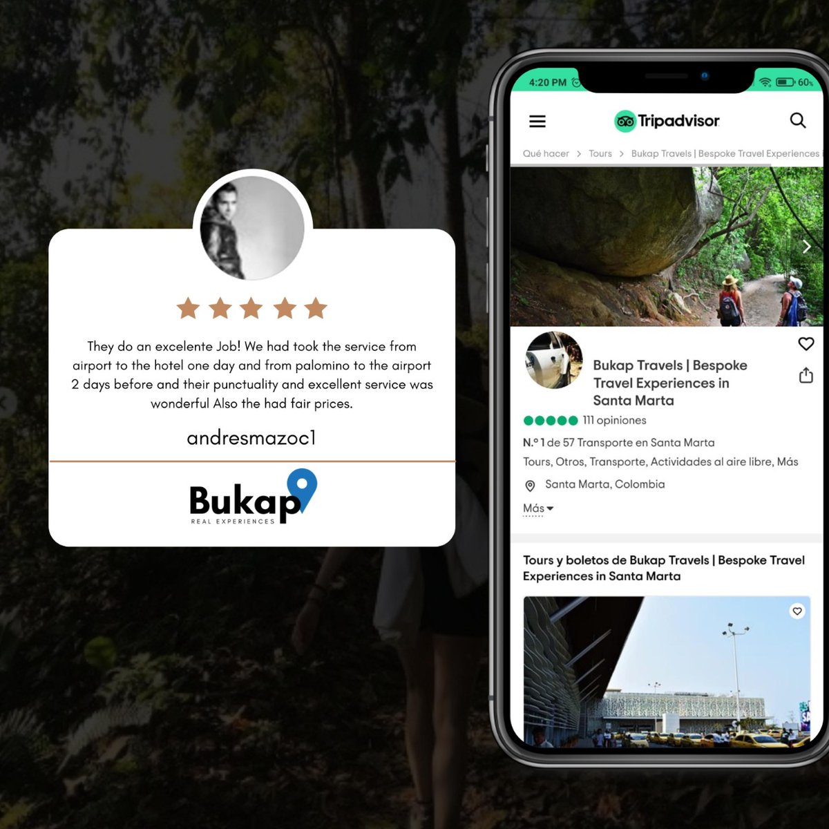 BukapTravels's tweet photo. We are glad to have been part of your amazing adventure.

Thank you for choosing us as your safe and reliable option.

Travel smoothly and safely to Santa Marta🛫
.
.
.
#2022 #Tayrona #tayronanationalpark #santamarta #minca #colombia #travels #bukaptravels https://t.co/r6EaFYWRXu