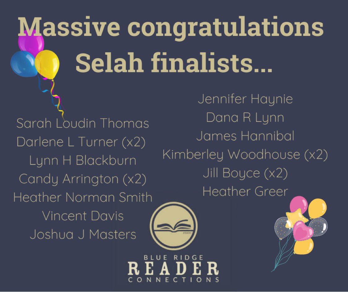 BRReaderConnect's tweet image. Congratulations to the Selah Award Finalist!!!! #writingcommmunity #selahawards