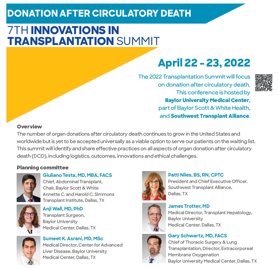 Sumeet Asrani (@asranisumeet) on Twitter photo Join us in Dallas for a focused conference on innovations in DCD transplants. Collaboration between <a href="/BaylorTxpDFW/">BaylorSimmonsTransplantDFW</a> and <a href="/SWTransplant/">Southwest Transplant Alliance</a>. Register at BSWHealth.com/DallasDCDSummit. <a href="/anjiwall/">Anji Wall</a> <a href="/DrLiver/">Dr. Liver</a> <a href="/HPB_Txp_Surg/">Chris Sonnenday</a> @niles_patti <a href="/Quesobear/">Greg McKenna</a> <a href="/HuanteLinda/">Linda Huante</a> <a href="/MathurAmitK/">Amit K. Mathur, MD MS FACS</a> Join us in Dallas for a focused conference on innovations in DCD transplants. Collaboration between <a href="/BaylorTxpDFW/">BaylorSimmonsTransplantDFW</a> and <a href="/SWTransplant/">Southwest Transplant Alliance</a>. Register at BSWHealth.com/DallasDCDSummit. <a href="/anjiwall/">Anji Wall</a> <a href="/DrLiver/">Dr. Liver</a> <a href="/HPB_Txp_Surg/">Chris Sonnenday</a> @niles_patti <a href="/Quesobear/">Greg McKenna</a> <a href="/HuanteLinda/">Linda Huante</a> <a href="/MathurAmitK/">Amit K. Mathur, MD MS FACS</a>