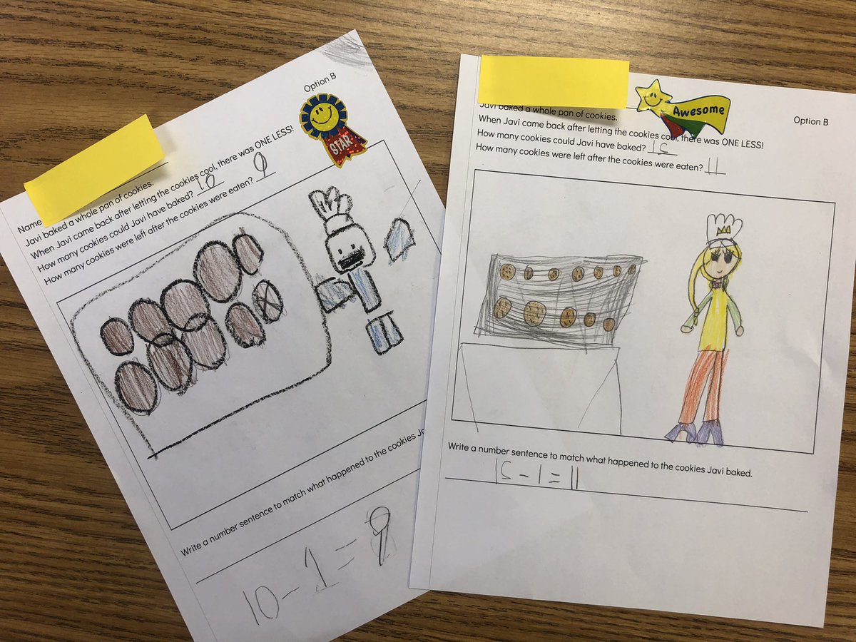 Today we cooked up lots of tasty ways to figure out one less. Story problems make math so fun! 🍪#fhhigights
