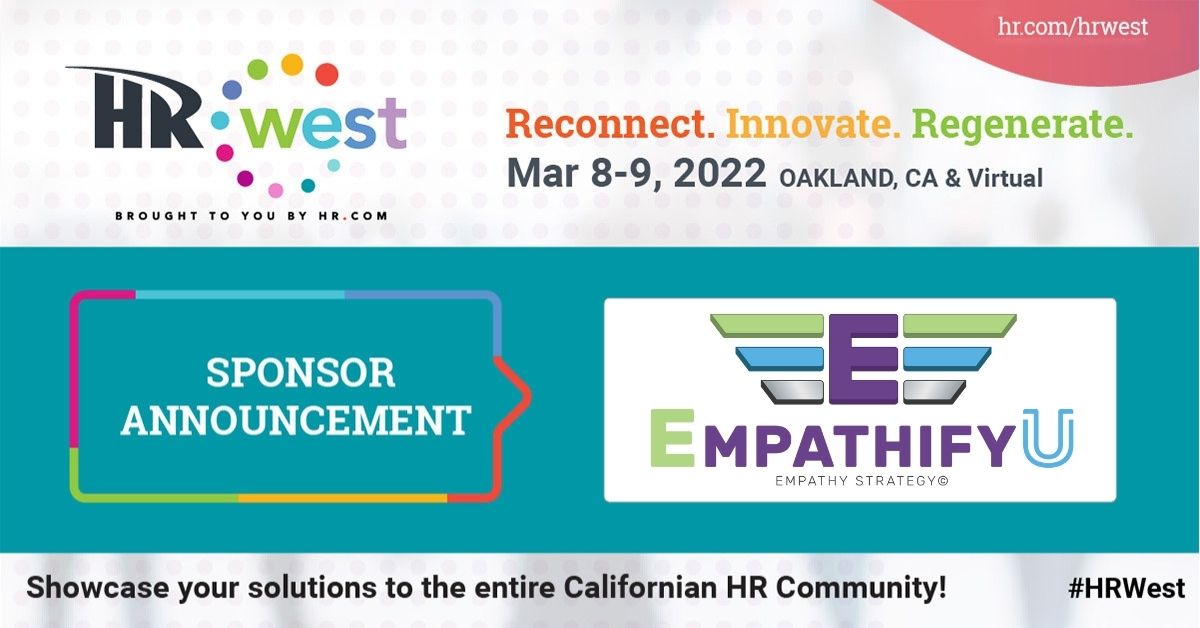 thenexthr's tweet photo. EmpathifyU will be a sponsor at #HRWest 2022 - and they will transform conversations on how to lead beyond our COVID years.
Register now! https://t.co/jq8rtdCBKL
#HR #HRdotcom #HRindustry #californianevents #californiahr #california #sponsor #thankyo… https://t.co/U1pKq7hlEO