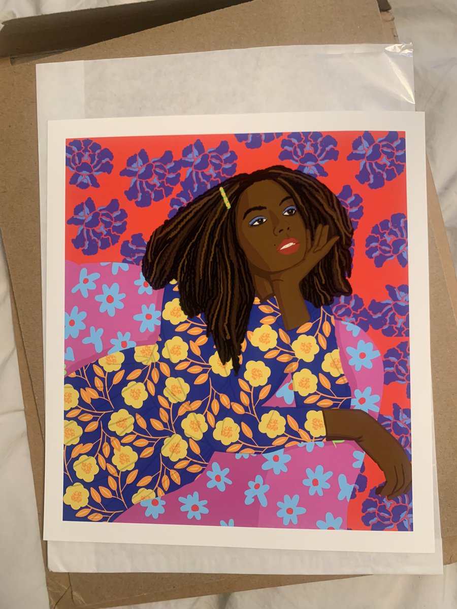 I received this gorgeous print of my “Thinking Girl” #NFT today. Thank you <a href="/shreya_bhan/">Shreya Bhan</a>. What a wonderful surprise! I cannot wait to get it framed.