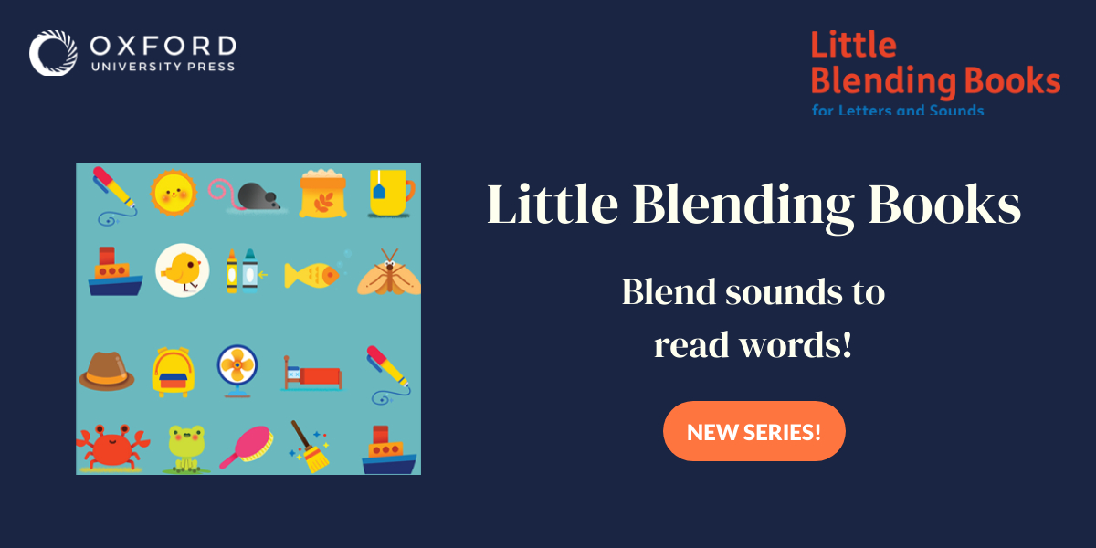 OUPAustraliaNZ's tweet photo. Our brand-new Little Blending Books series are beautifully simple to use, with fun illustrations to help students check their accuracy. Discover more: https://t.co/etaO2dWiEs https://t.co/4kZ5gT7iGV
