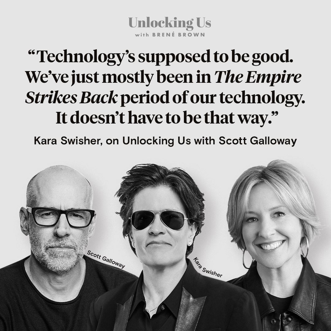 BreneBrown's tweet image. “Technology’s supposed to be good. We’ve just mostly been in The Empire Strikes Back period of our technology. It doesn’t have to be that way.”
@karaswisher and @profgalloway of @PivotPod join me to dig into Big Tech—the good, bad, and very ugly. bit.ly/3MdmBp8