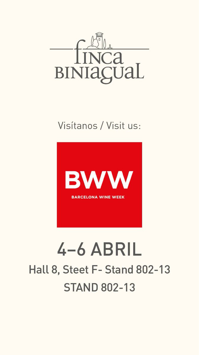 If you want to taste great wines from Mallorca … think Finca Biniagual!. Let’s meet in Barcelona Wine Week