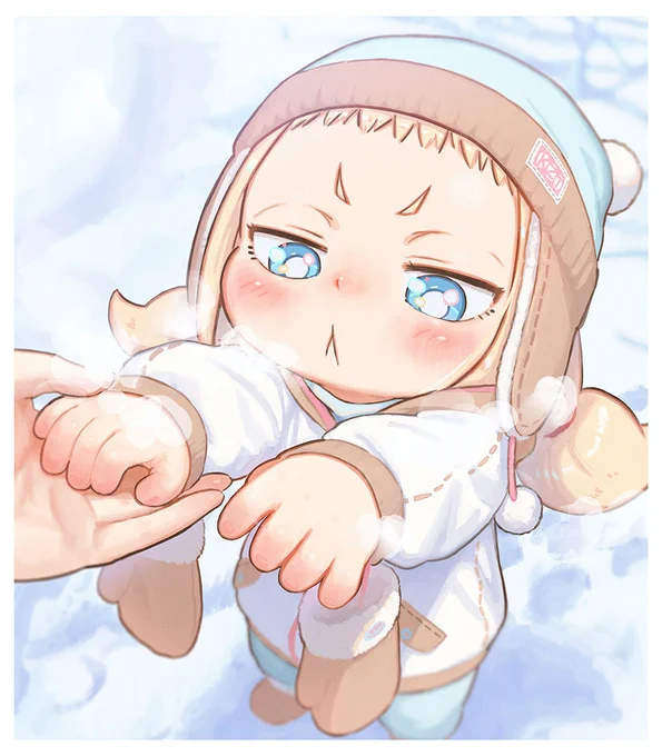 【1/2】
手をハーってして貰ったようじょ
/A little girl who exhaled and had her hands warmed 