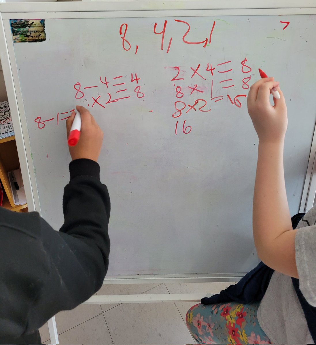 ms_erin_severn's tweet photo. #FourNumbers was such an engaging #ThinkingThursday task! Ss felt the struggle determining how to calculate 3, 9 and 18, but persevered and actually beat me determining a solution to 18 (I hadn't figured that one out 🙈) #BuildingThinkingClassrooms @OCDSB @pgliljedahl https://t.co/W2Xj0oKdHI