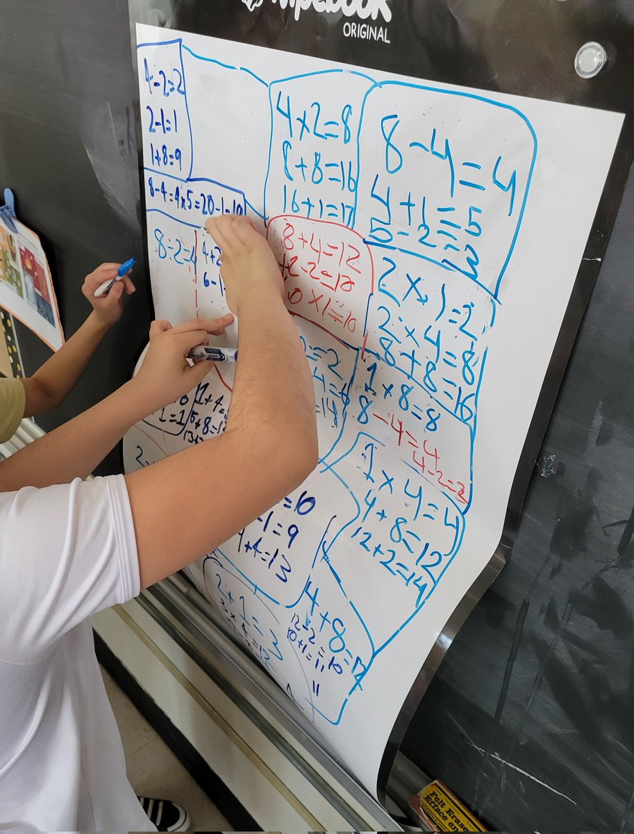 ms_erin_severn's tweet photo. #FourNumbers was such an engaging #ThinkingThursday task! Ss felt the struggle determining how to calculate 3, 9 and 18, but persevered and actually beat me determining a solution to 18 (I hadn't figured that one out 🙈) #BuildingThinkingClassrooms @OCDSB @pgliljedahl https://t.co/W2Xj0oKdHI