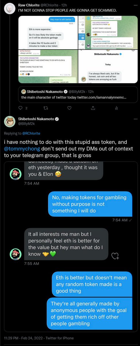 RChlorite's tweet photo. Remember that the person who handles Tommy Chong social media is trying to scam people into a token by making up @elonmusk and @BillyM2k are part of it. https://t.co/RGET0G2LzM https://t.co/gaU83A0mXZ
