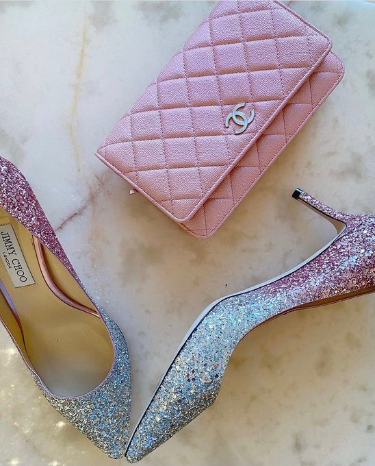SummerBreeze655's tweet photo. Jimmy Choo sparkly shoes &amp; Chanel wallet https://t.co/lj5C4eQToL