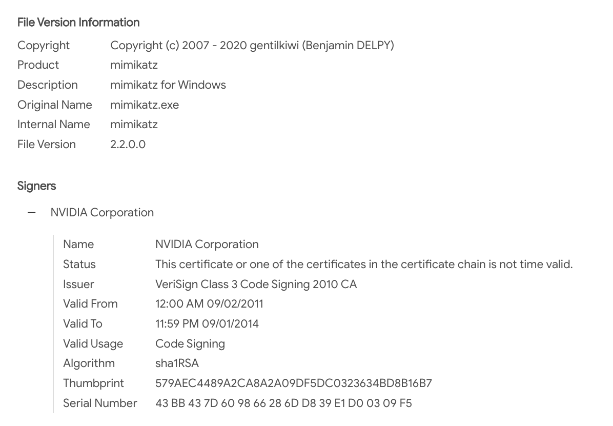 cyb3rops's tweet photo. That escalated quickly #Lapsus
 #Nvidia #LeakedCertificate 

Mimikatz
https://t.co/TrY6vL2mEE

KDU
https://t.co/RDf6bnuArk https://t.co/Jl4tpS5KEr
