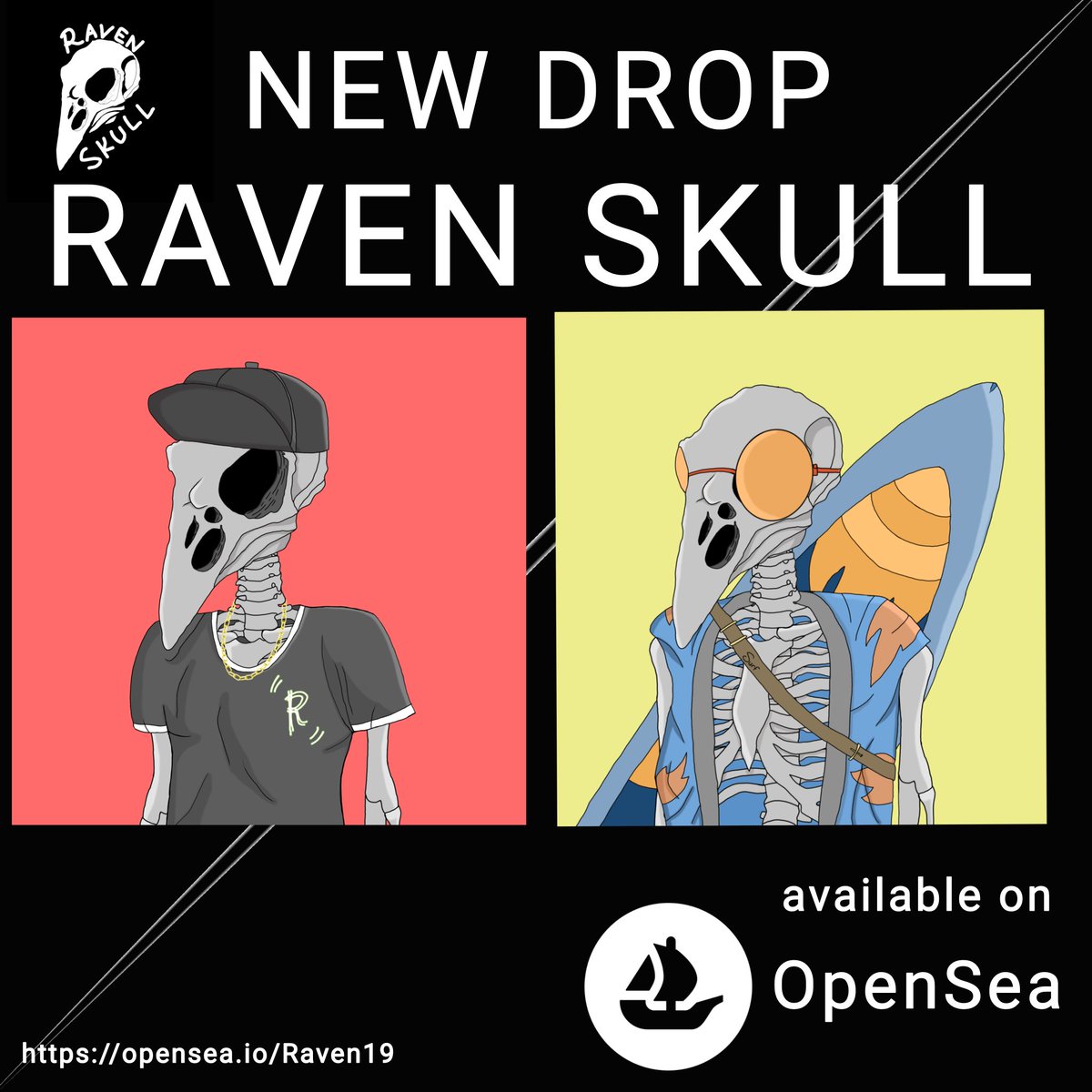 RAVEN SKULL 2 &amp; 3 DROP 🔥
.
1/1 Unique NFT
.
Link on bio
.
#NFTCommunity #NFTDrop #nfts #nft #digitalart #art #cryptoart #artist #raredigitalart #ethereum #artoftheday #cryptoartist #blockchain #contemporaryart #nftcollector #animation #modernart #artcollector #art #artoftheday
