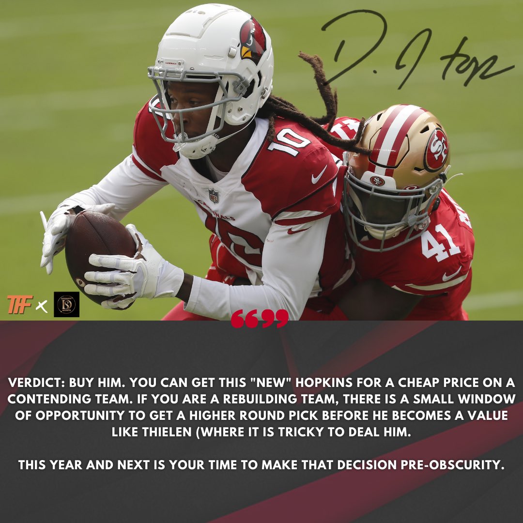 TFFPhilip's tweet image. What are you doing with D-Hop in dynasty? #nfl #fantasyfootball #nuk #deandrehopkins #cardinals #kylermurray