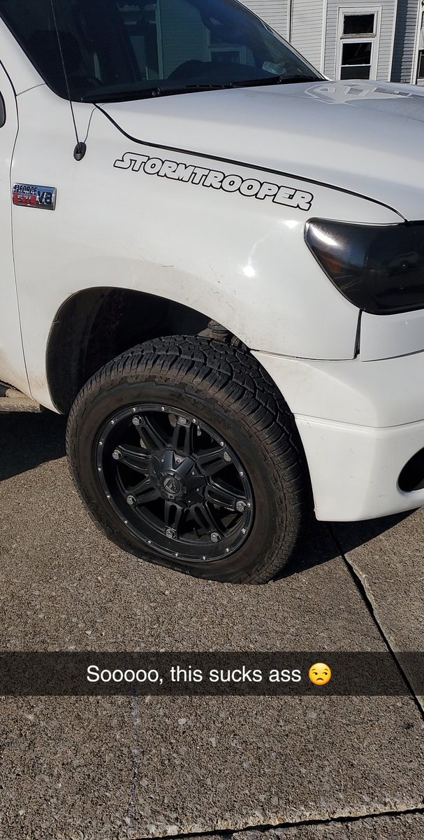 ThatsJustPunny's tweet photo. I'm SO flat ass tired π«
You could say I am deflated....
Apparently my truck didn't want me to feel alone, so he joined me in my misery ππ€·π½ββοΈπ₯΄ #ThatsNotHelpful #IAppreciateTheSentiment but #FuckingReally https://t.co/OkfT9dZcJd
