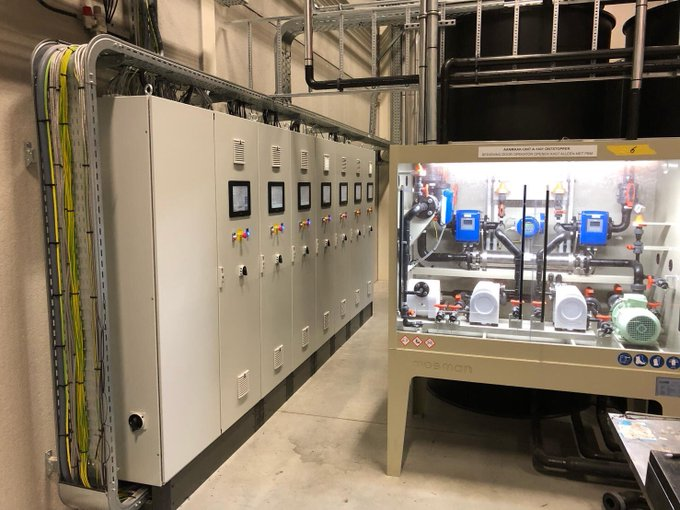 INTRAVEcom's tweet photo. Un vistazo a la mas grande instalación de #dosificación #industrial de mezclas para productos de limpieza con #cloro, #batchcontrol desarrollado con la #tecnología de nuestra marca representada #Unitronics en su #HMI + #PLC versión #Unistream™️ https://t.co/jt3d1ik60s