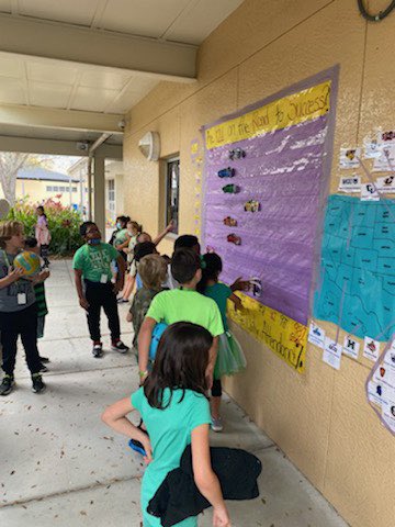 Our third graders stopped to check out how their grade level is doing in our attendance competition! Remember every day counts on the road to success! <a href="/LeeSchools/">School District of Lee County</a> <a href="/paul_milford/">Paul C. Milford, LCSW, M.Ed.</a> @tammyscott_MTSS  #EveryDayMatters