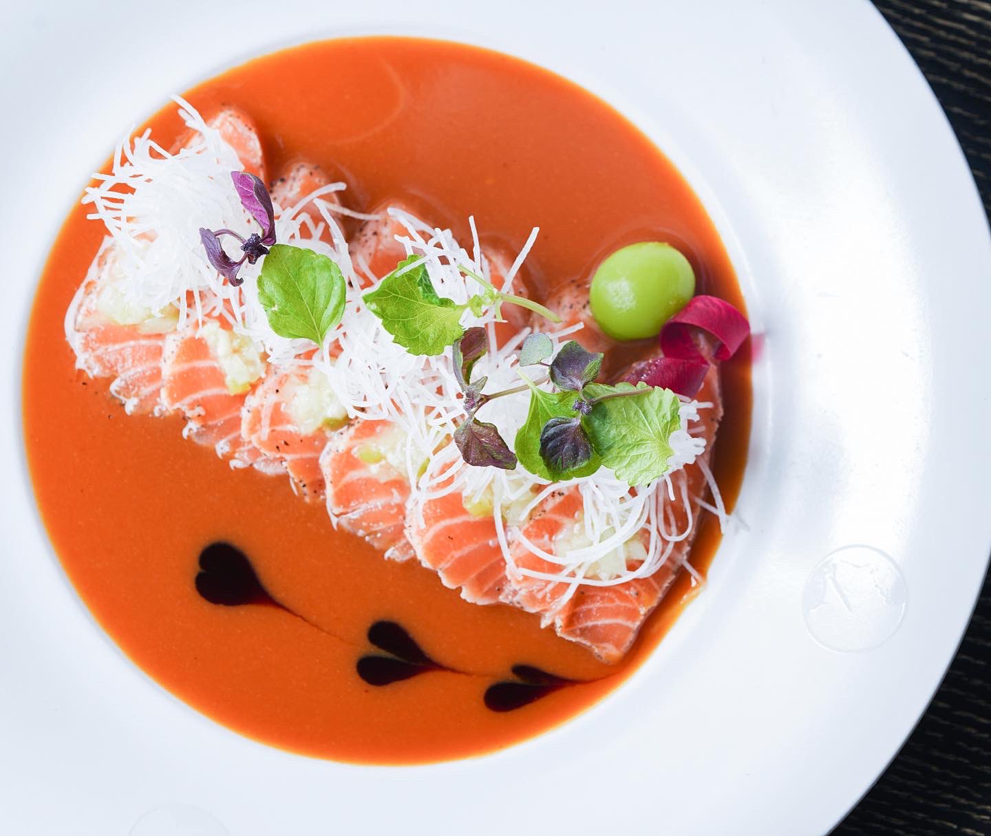 Nobu Restaurants on Twitter "Seared salmon sashimi set on karashi su