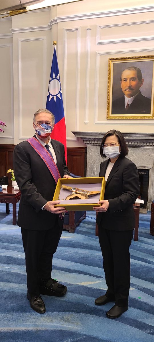 It is humbling to be honored by President Tsai for advancing the U.S.-Taiwanese relationship.
We stand with you. Always.