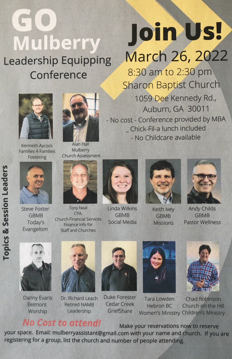 RevADHall's tweet image. GO MULBERRY Leadership Equipping Conference/March 26