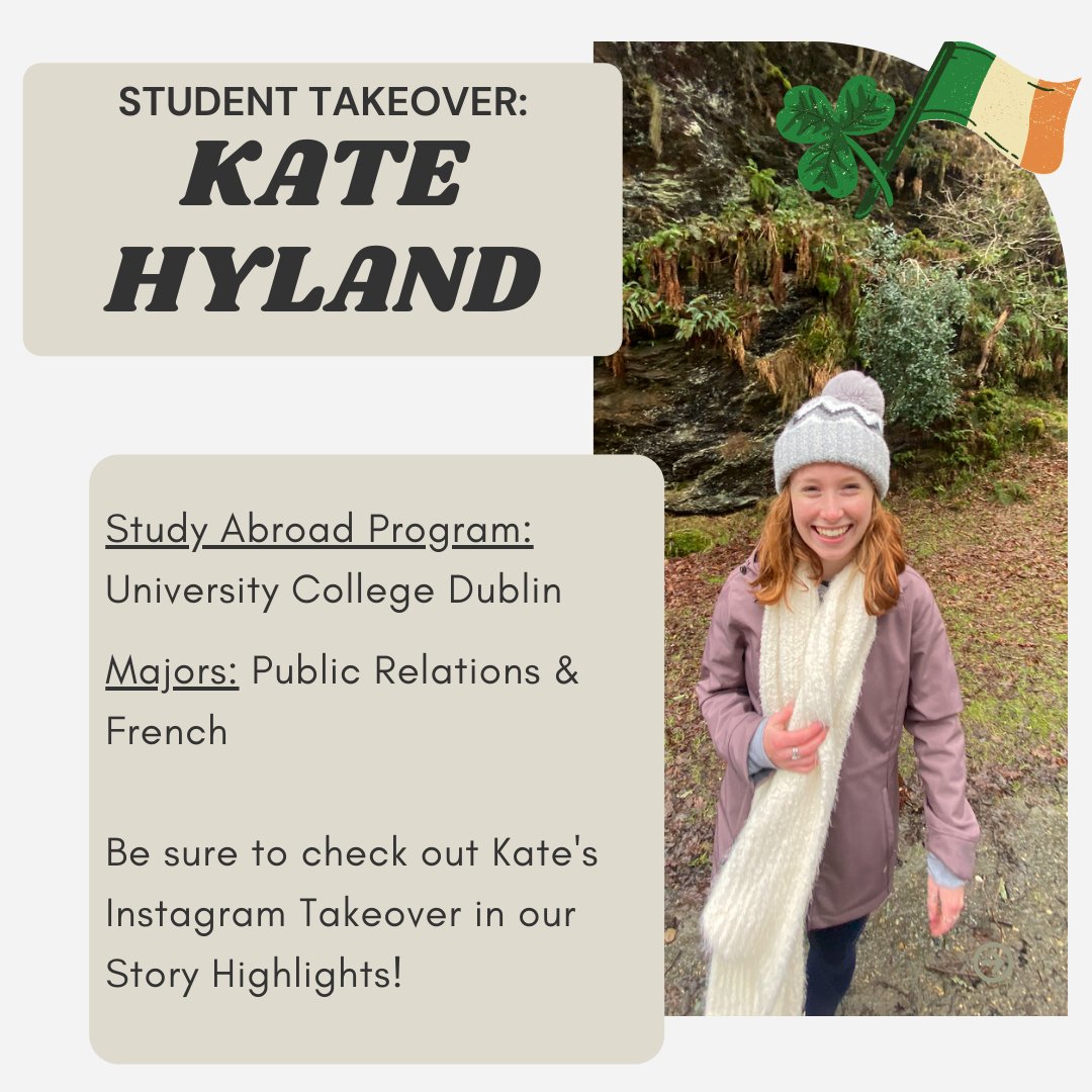 Student Takeover: Kate Hyland - University College Dublin 🇮🇪
Be sure to check out Kate's Takeover in our Travel Tuesdays Story Highlight! 
*
*
*
If you are currently studying abroad and are interested in doing an Instagram Takeover, don't hesitate to contact us!