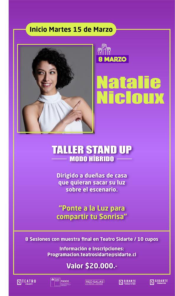 En el mes de la mujer te invitamos a ser parte de este bello proyecto
El taller de Stand Up Comedy: “Ponte a la luz para compartir tu sonrisa”. 
#teatrosidarte #teatrosidarte2022 #teatrosidartechile #teatrochileno #tallerdestandup #mesdelamujer #mesfeminista #venalteatro