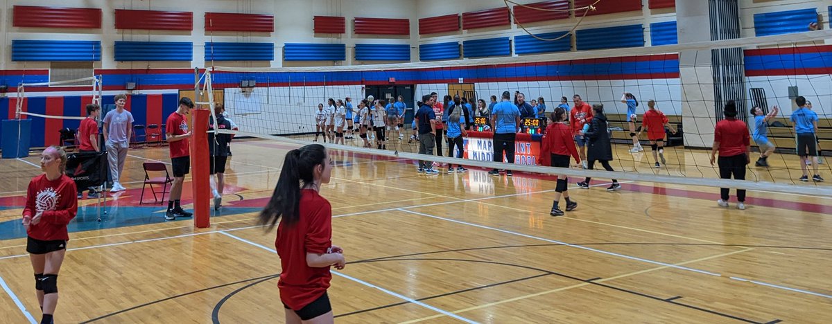 Warm-ups underway for the Neshaminy 8th grade volleyball tournament! <a href="/PointAthletics1/">Maple Point Middle School Athletics</a> <a href="/Neshaminy_VB/">Neshaminy Volleyball</a> <a href="/Neshaminy_SD/">Neshaminy School District</a>