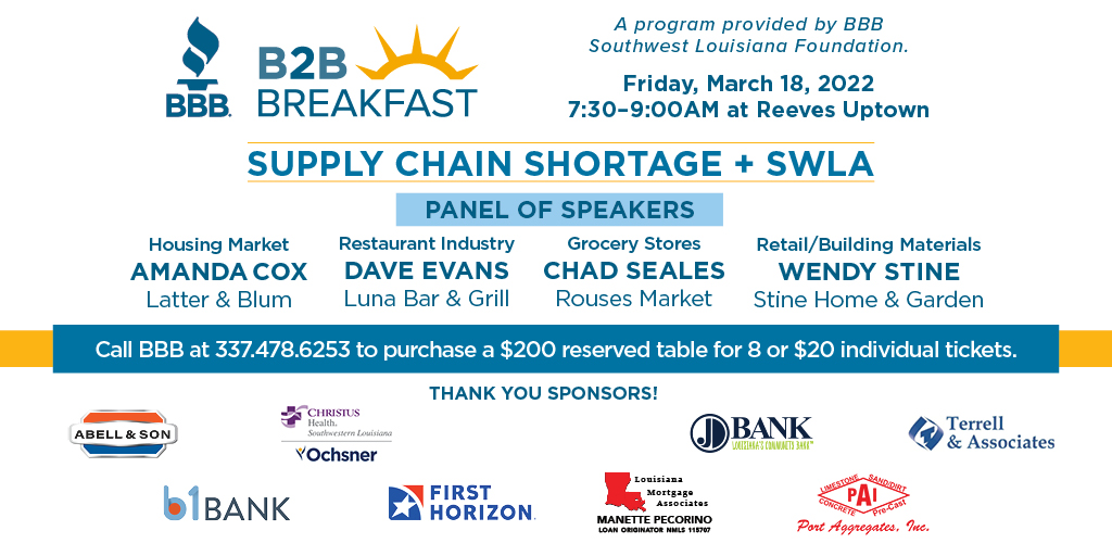 Better Business Bureau Serving SWLA tweet media