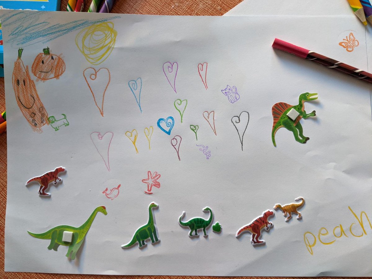 glitterlen's tweet photo. @Lillustrator Happy World Book Day, my own little Amelia was super excited. Peep Pumpy &amp; Squashy in her drawing the other day too! https://t.co/kV74zPwddA