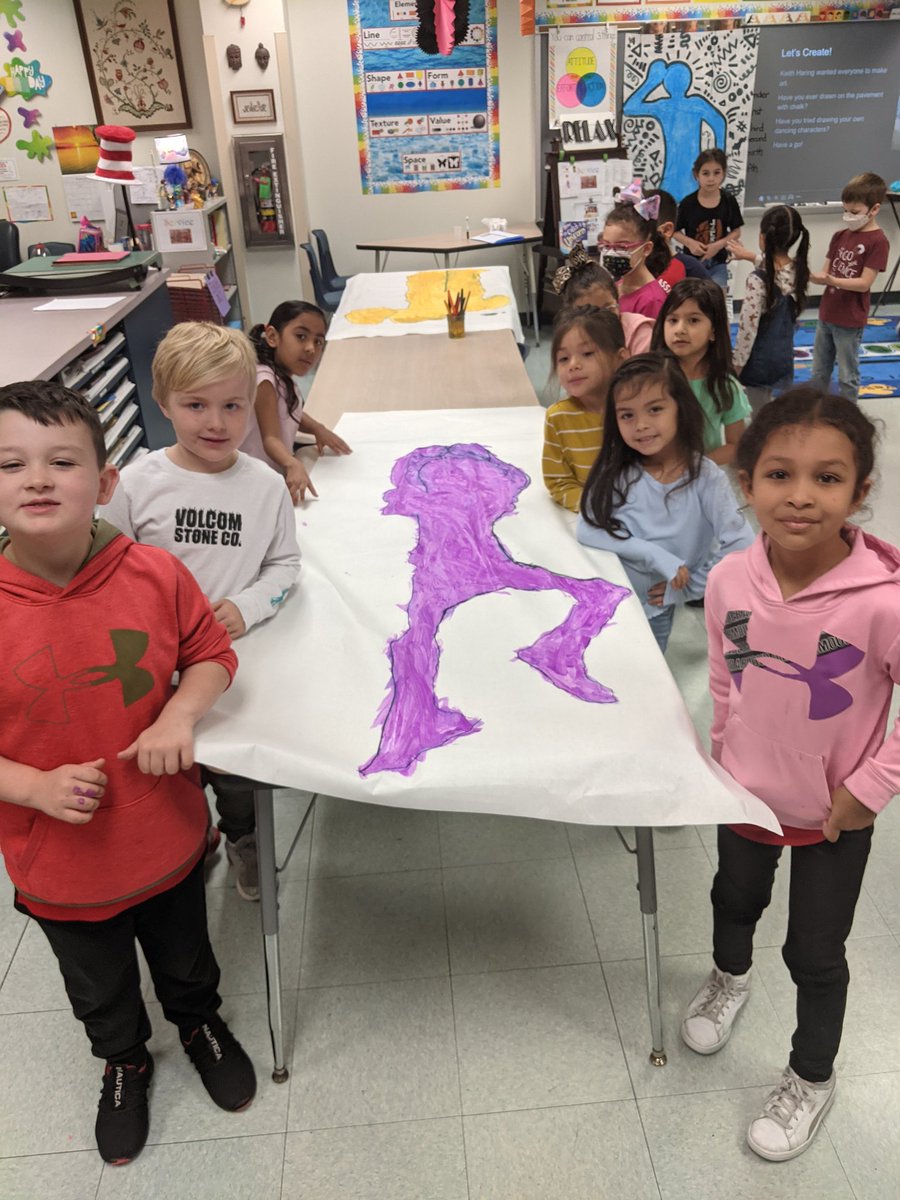 HoodCaseART's tweet photo. Hood-Case Big Art Day with Keith Haring inspired dancing figures. We all had so much fun! #YAM22, @hoodcase97 #TXYAM, @TXarted, @AlvinISD, @AISDFineArts https://t.co/jtSsrzcBzj